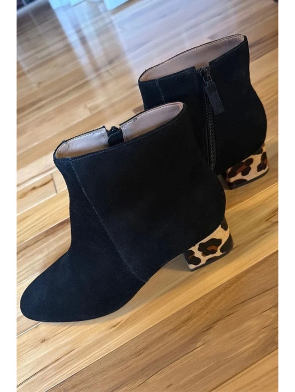 Anthropologie Suede Boots! Animal heel! 8